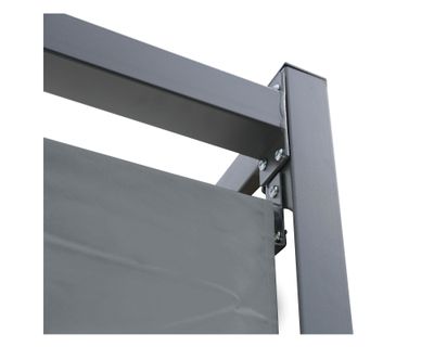 Imagen 2 del producto Pérgola metálica con cortinas gris 230x300x300 cm