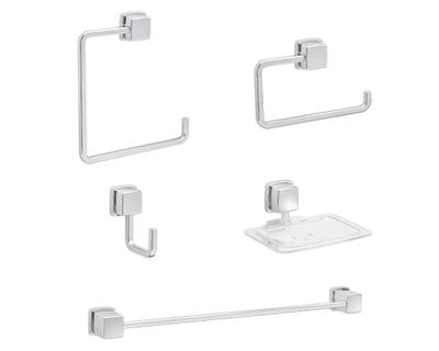 Imagen 1 del producto Kit accesorios baño Prato cromo 5 piezas