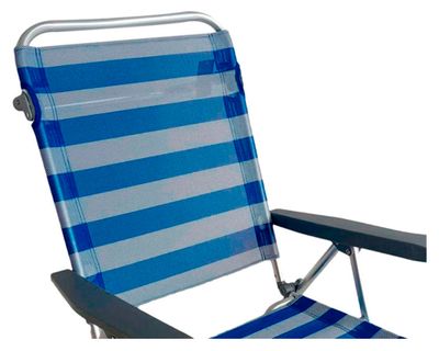 Imagen 2 del producto Silla playa Summer raya blanco/azul
