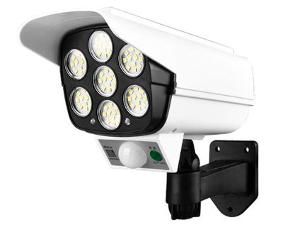 Aplique LED solar Cámara Vigilancia con control remoto blanco