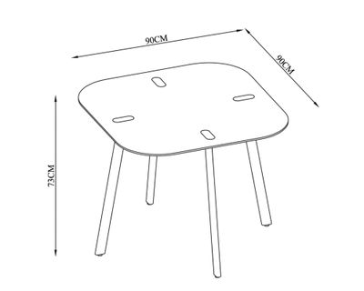 Imagen 2 del producto Comedor 4 sillas Pizza negro 73x90x90 cm