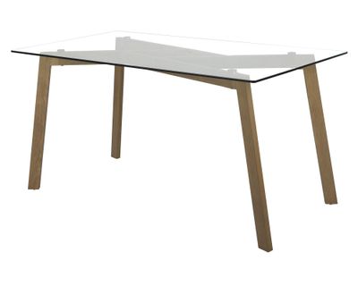 Imagen 2 del producto Comedor 4 sillas Domi cubierta vidrio 76x150x80 cm