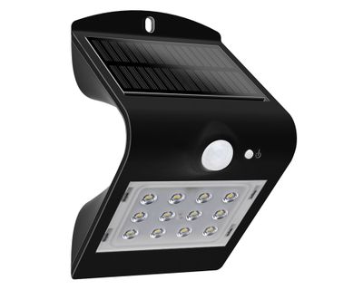 Aplique solar mariposa con sensor negro 1.5W luz cálida