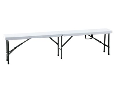 Banco plegable blanco 43x180x25 cm