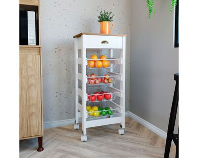 Imagen 2 del producto Frutero 1 cajón 4 cestas blanco