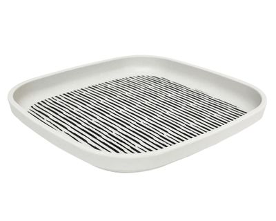 Imagen 2 del producto Plato biobamboo Rayas blanco/negro 18.1x2 cm