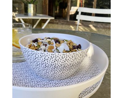 Imagen 2 del producto Bowl Puntos biobamboo blanco/negro 15x7 cm 450 ml