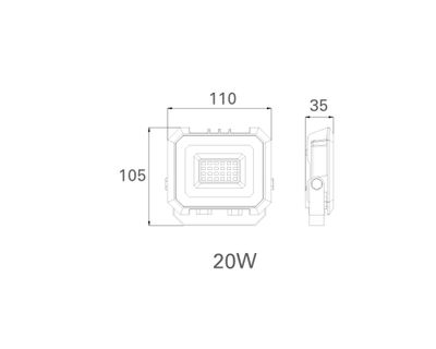 Imagen 2 del producto Proyector LED 20W 2700 K luz cálida