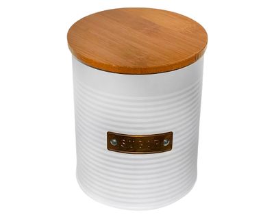 Imagen 2 del producto Canister placa dorada Sugar blanco 13x11 cm