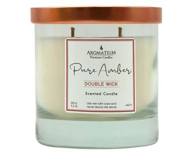 Vela Premium candles 2 mechas pure amber 260 g