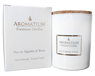 Imagen 2 del producto Vela Premium Candles flor de algodón y rosas 140 g