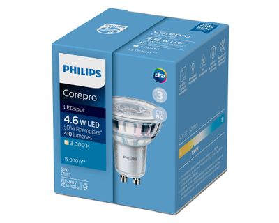 Imagen 2 del producto Ampolleta LED 4.6W GU10 luz cálida 2 unidades