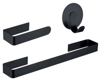 Accesorio baño Adnes negro 3 piezas