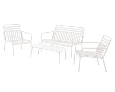 Set living 4 personas Sabrán blanco 35x105.5x55 cm
