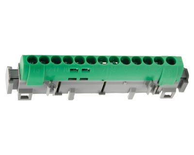 Regleta 04834-1 para tierra 1 a 13 entradas verde