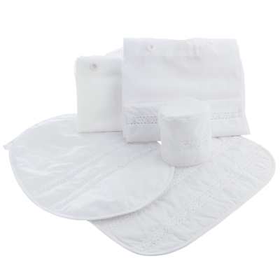 Cortina baño 180x180 cm blanco + accesorios