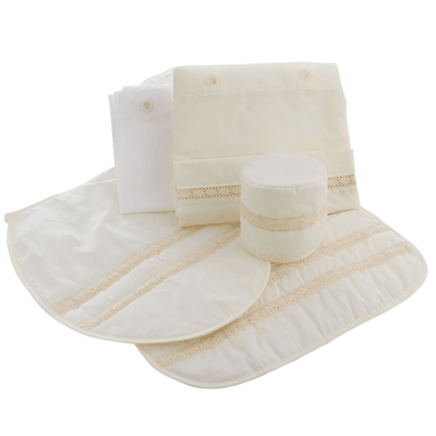 Cortina baño 180x180 cm crudo + accesorios