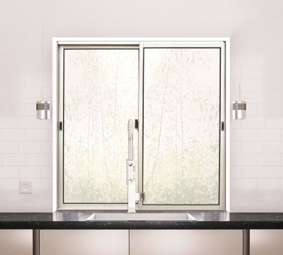 Ventana Aluminio 100x100 cm Corredera Curva Mate