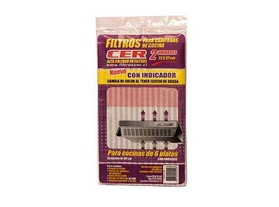 Imagen 2 del producto Filtros 72 x 37 cm campanas cocina 6 platos x2 unidades Cer