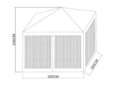 Imagen 2 del producto Mosquitero/toldo 3x3 m Rafia azul/blanco Outzen