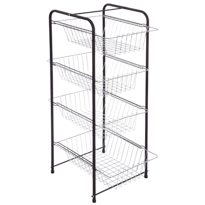 Carro 4 canastos movible 35 x 39,5 x 85 cm Cotidiana