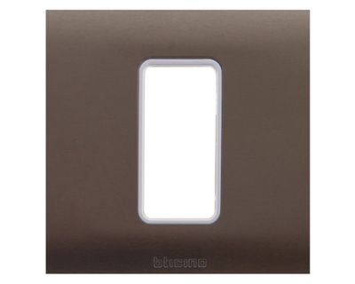 Imagen 2 del producto Placa un modulo + soporte titanio Bticino