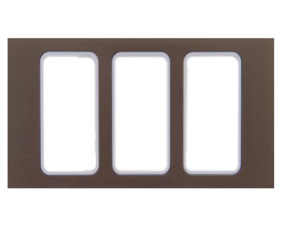 Imagen 2 del producto Placa 3 módulos + soporte titanio Bticino