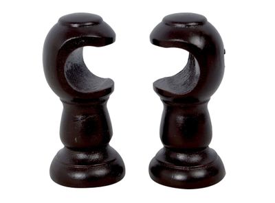 Soporte 19 mm simple nogal 2 unidades Cotidiana