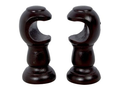 Imagen 2 del producto Soporte 19 mm simple nogal 2 unidades Cotidiana