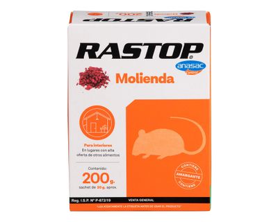 Imagen 1 del producto Raticida molienda toffee Rastop 200g Anasac