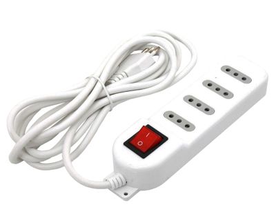 Alargador interruptor 4 posiciones 3 m blanco Macrotel