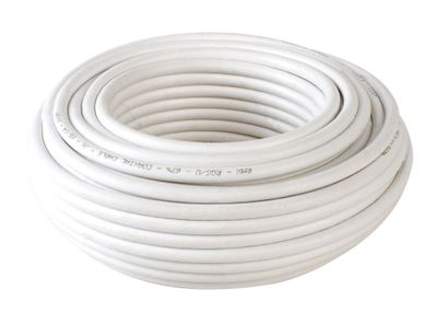 Cable coaxial 20 mt rg 6 blanco rollo Electromex