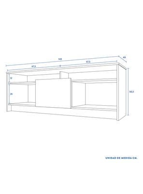 Imagen 2 del producto Rack Bajo Colbun 2P 1C Olmo-Blanco