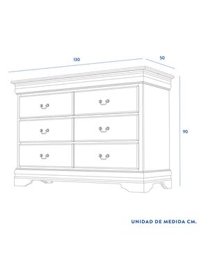 Imagen 2 del producto Cómoda 6 Cajones Miro Caramelo 130 x 90 x 50 cm