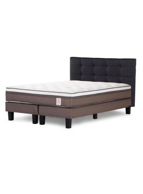 Cama Europea New Style 6 2 Plazas Base Dividida + Respaldo Issey