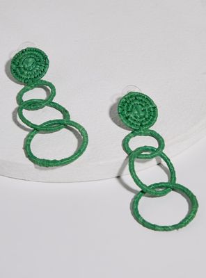 Imagen 2 del producto Aros Largos Argollas Raffia