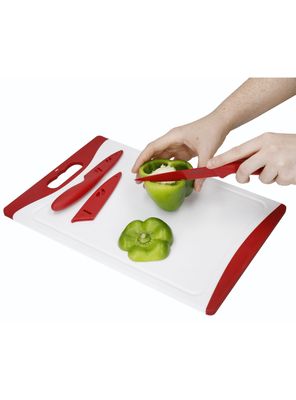 Imagen 2 del producto Set 2 Cuchillos con Tabla Rojo
