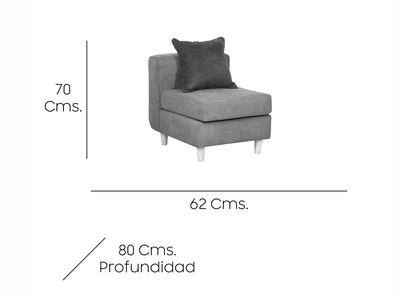 Imagen 2 del producto Butaca Eagle Tela 1 Cuerpo con Cojín Bicolor
