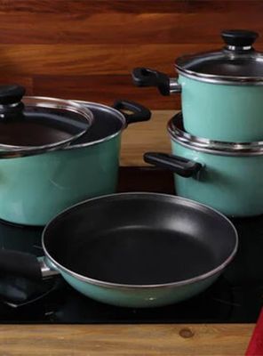 Imagen 2 del producto Batería de Cocina 7 Piezas Menta Acero Inoxidable