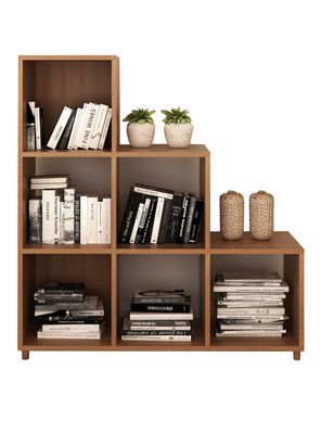 Repisa Modular 6 Cubos Café Claro Modelo E