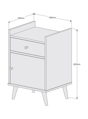 Imagen 2 del producto Velador con Puerta Be Blanco