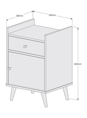 Imagen 2 del producto Velador con Puerta Be Perla