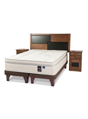 Cama Europea Máximo Cobre 2 Plazas Base Dividida 150 x 200 + Set Colonia