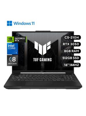 Imagen 2 del producto Notebook Gamer TUF F16 FX607 Intel Core 5 NVIDIA GeForce RTX 3050 8GB RAM 512GB SSD 16'' FHD 144Hz