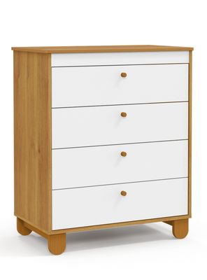 Cómoda Kidscool 4 Cajones Zupi Blanca Caramelo Kidscool