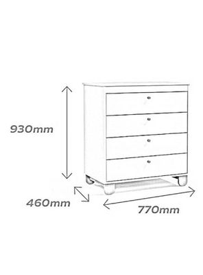 Imagen 2 del producto Cómoda Kidscool 4 Cajones Zupi Blanca Caramelo Kidscool