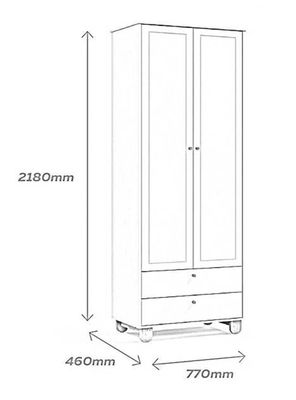 Imagen 2 del producto Armario Kidscool Zupi 2 Puertas Blanco Caramelo