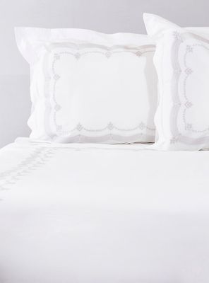 Cubreplumón Bordado Grey Gris 200 Hilos King