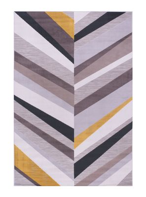 Alfombra Londres 200 x 290 cm Gris y Mostaza