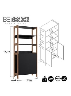 Imagen 2 del producto Estante Organizador Vertical B142 Negro/Castaño